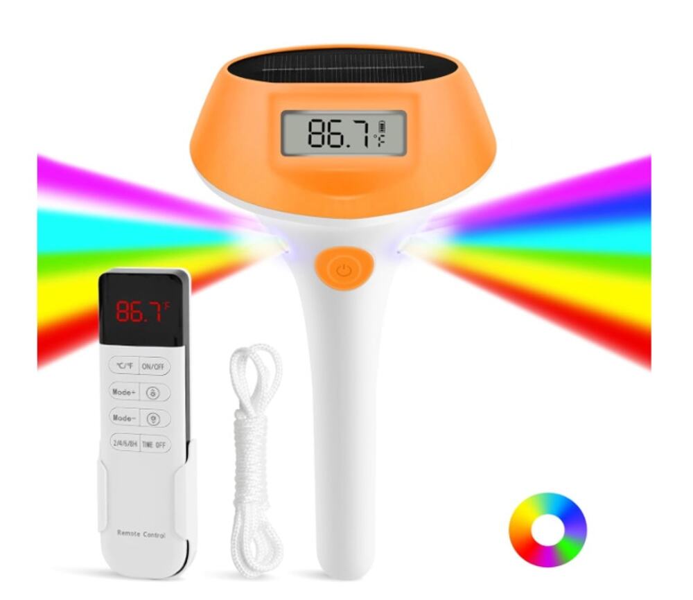 Pool Thermometer Floating Easy Read, Solar Digital Led Light and Backlit Display